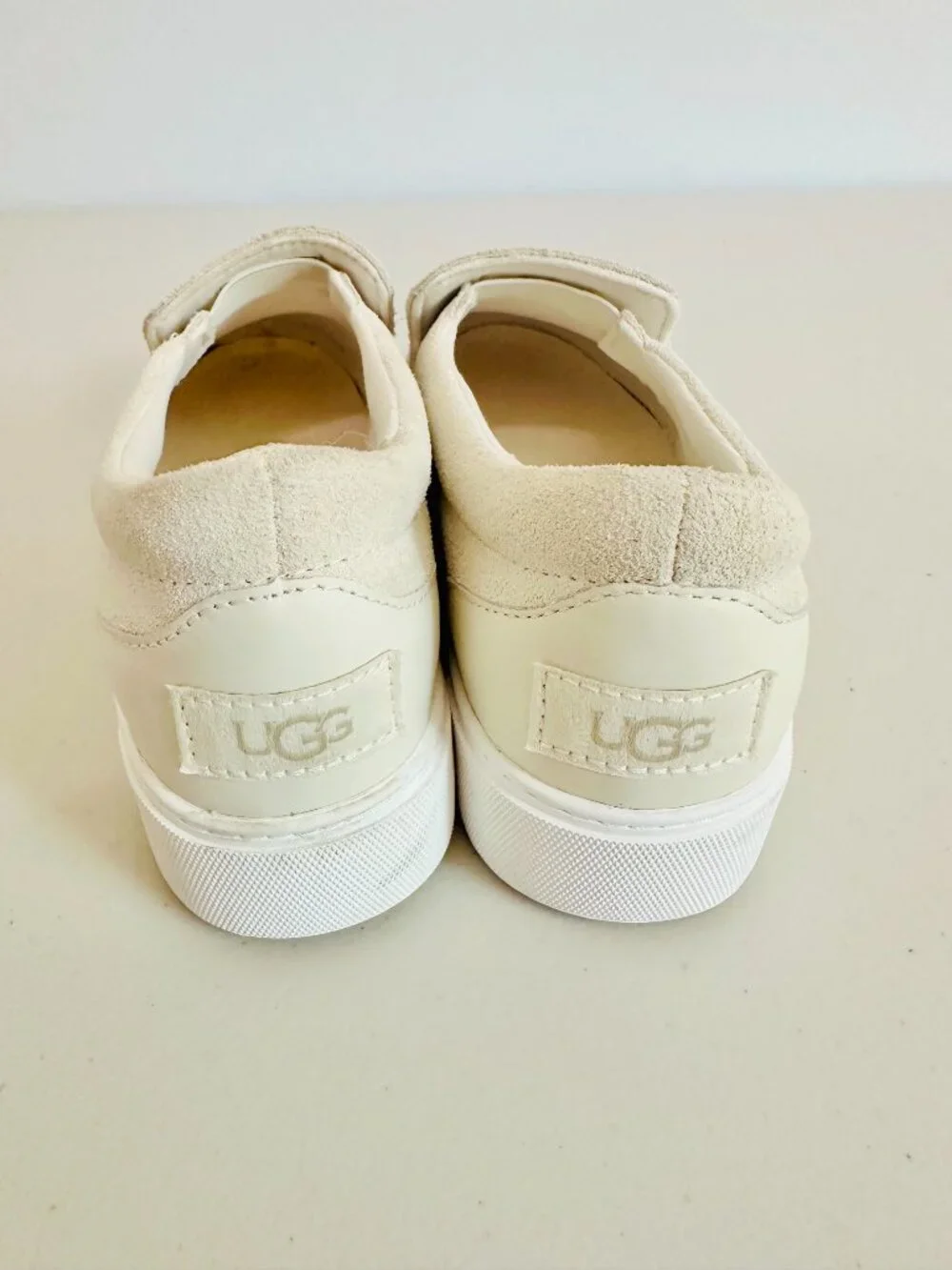 NEW UGG JASMINE ZILO OFF WHITE SUEDE PLATFORM ESPADRILLE SLIP-ON SHOES SIZE 8